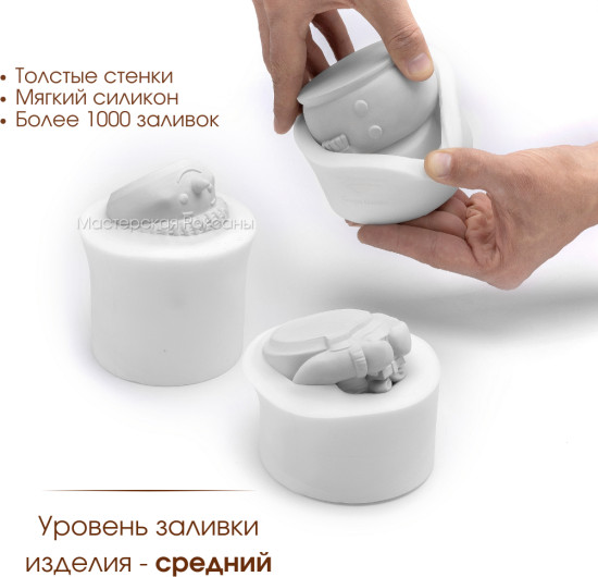 Силиконовая форма Снеговик кашпо