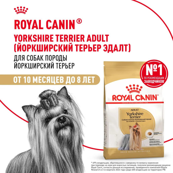 Сухой корм для взрослых собак породы йоркширский терьер Yorkshire Terrier