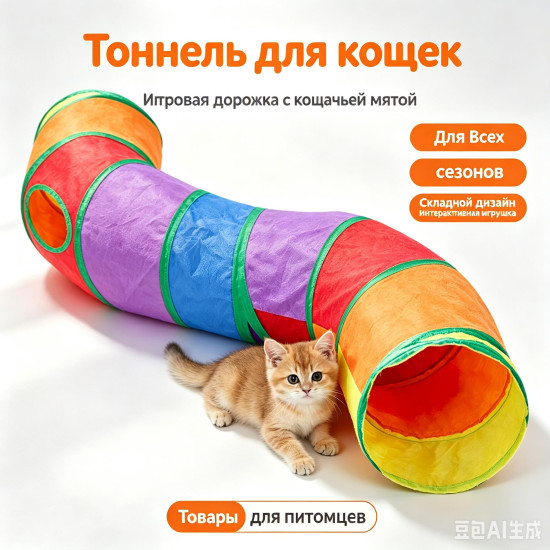 Игрушка для кошек тоннель（S-образный）