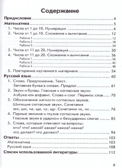 Зачетная тетрадь. Математика. Русский язык. 1 класс