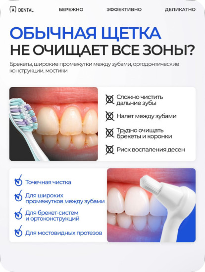 Монопучковая зубная щетка 12 шт