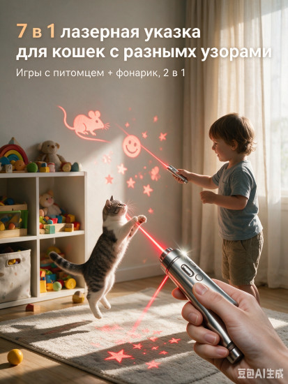 Лазерная указка для кошек и собак детская с зарядкой USB
