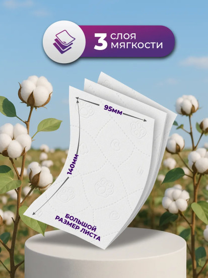 Туалетная бумага Premium Aroma «Pearl & Cotton»