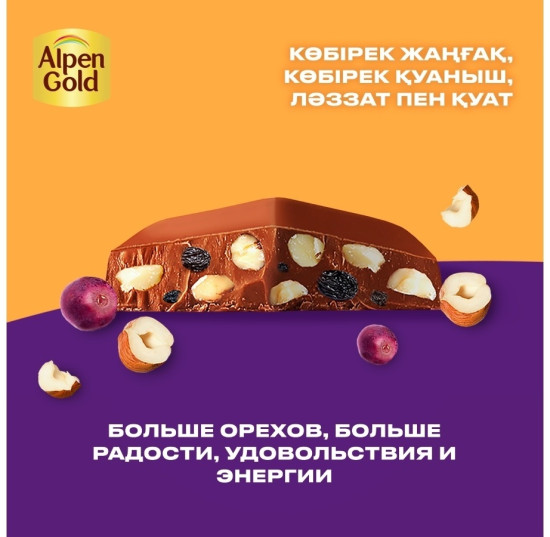 Шоколад молочный с фундуком и изюмом «Super Nuts»