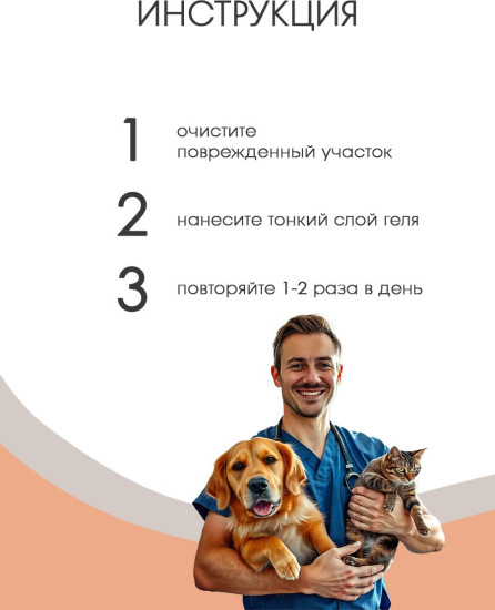 Гель для заживления ран и ухода за поврежденной кожей собак и кошек «Cicafolia»