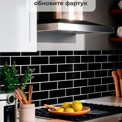 Панели стеновые самоклеящиеся 60×30см 10шт 1.8кв. м. черный - Фото 5