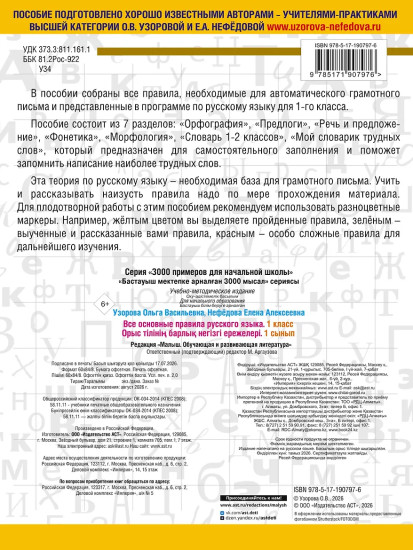 Все основные правила русского языка. 1 класс