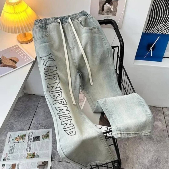 Джинсы прямые бежевый, голубой