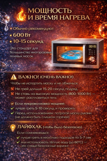Многоразовые гелевая маска голубая с двумя липами