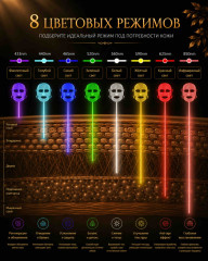 Маска LED mask Brown коричневая - Фото 6
