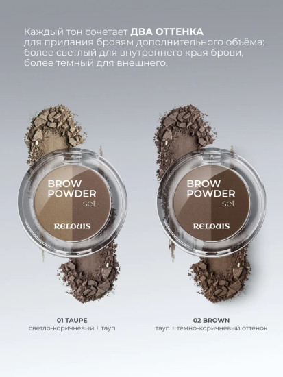 Тени для бровей «Brow Powder Set», оттенок 01 Taupe