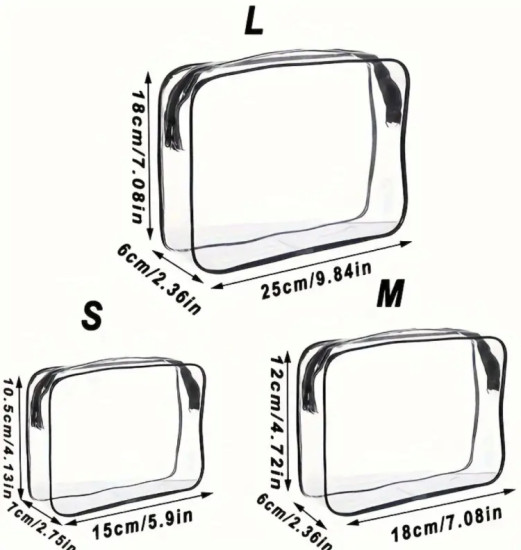 Косметичка поливинилхлорид черный, прозрачный 18X25 см