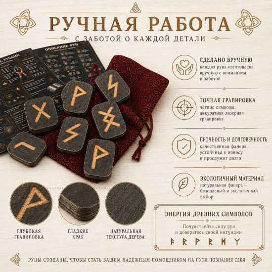 Руны для гадания из фанеры