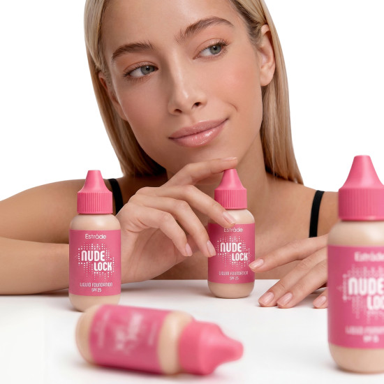 Жидкая тональная основа «Nude Lock» SPF 25, оттенок 201 Светлый бежевый