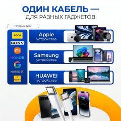Кабель USB TypeC (M), 1 м, TC007 - Фото 4