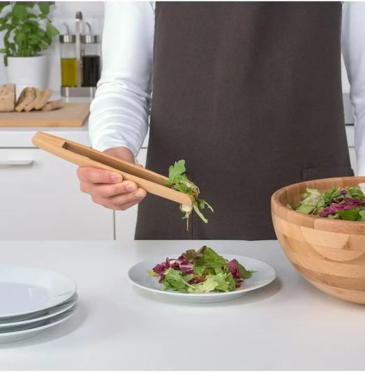 OSTBIT Кухонные щипцы деревянные 25 см, для переворачивания мяса, рыбы, овощей