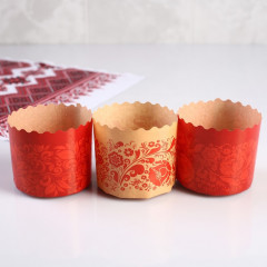 Форма бумажная для кекса, маффинов и кулича «Красная Пасха» - Фото 2