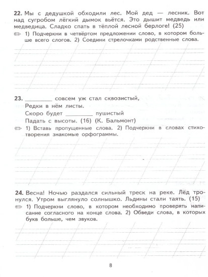 Тренировочные примеры по русскому языку. 2 класс