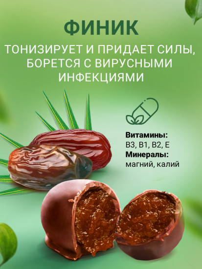 Конфеты Ассорти «Инжир и финик в шоколаде»