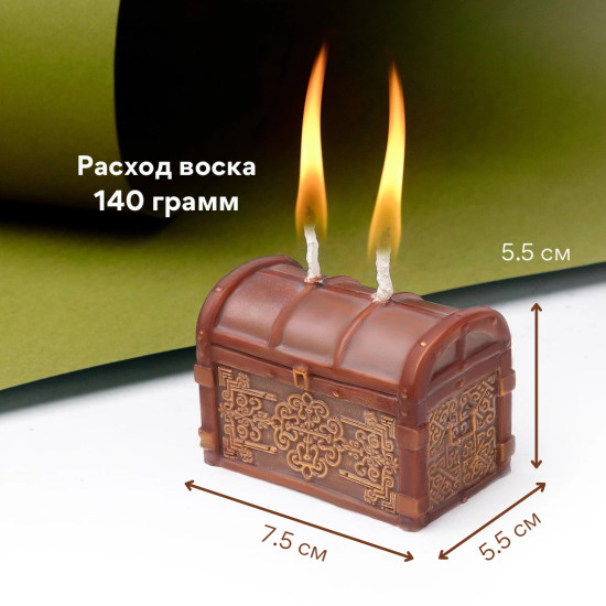 Силиконовая форма свеча сундук