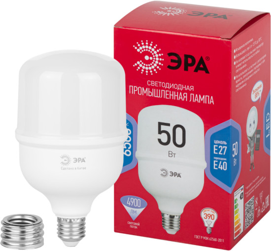 Лампа светодиодная RED LINE LED POWER T100-50W-6500-E27/E40 R E27/E40 R 50 Вт колокол холодный белый свет