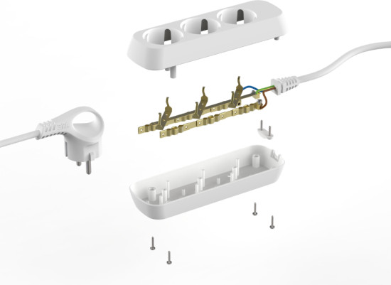 Удлинитель электрический UDL-16-330-E Greenline 3 розетки с заземлением 3м ПВС