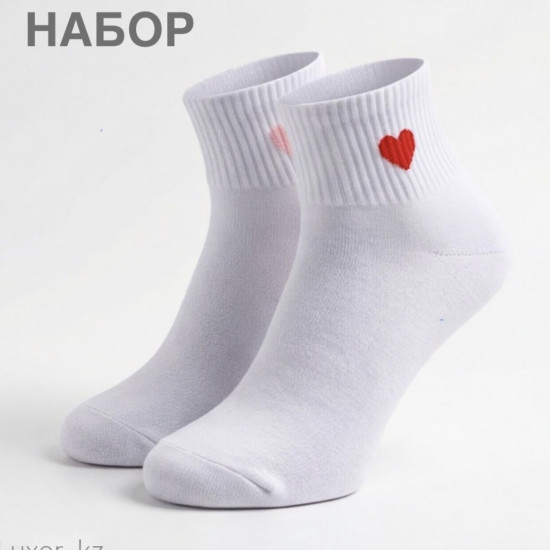 Женские носки белый сердечка 5 пар