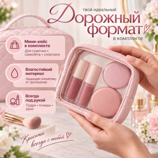 Косметичка тканевая с мини-кейсом 2в1