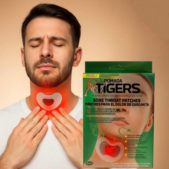 Пластыри от боли в горле Pomada Tigers Patches, 10 патчей