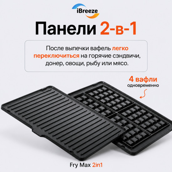 Электрогриль ТЕХСОЛ Fry Max 2in1