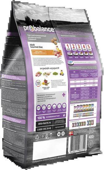 Сухой корм для взрослых кошек Gourmet Diet, кролик