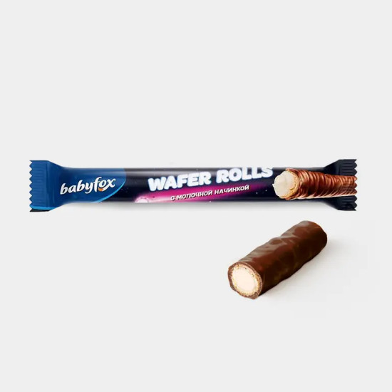Конфеты глазированные с молочной начинкой «Wafer Rolls»