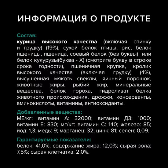Сухой корм для стерилизованных кошек Sterilised, кролик