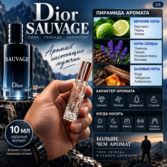 Мужские духи по мотивам Dior Sauvage, 10 мл