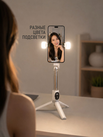 Селфи палка с подсветкой P60 plus