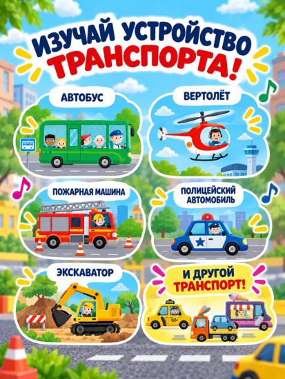 Транспорт. Книга со звуками