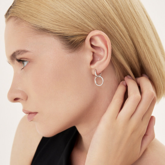 Серьги из серебра с фианитами