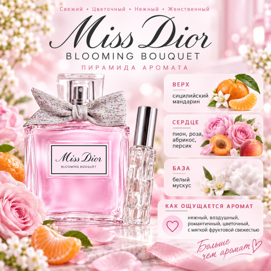 Miss Dior Blooming Bouquet женские духи на основе французских масел