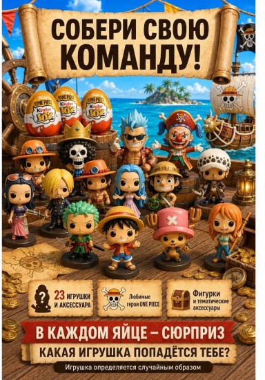 Яйцо шоколадное с игрушкой «One Piece»