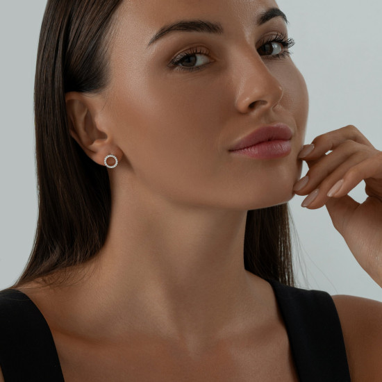 Серьги из серебра с фианитами