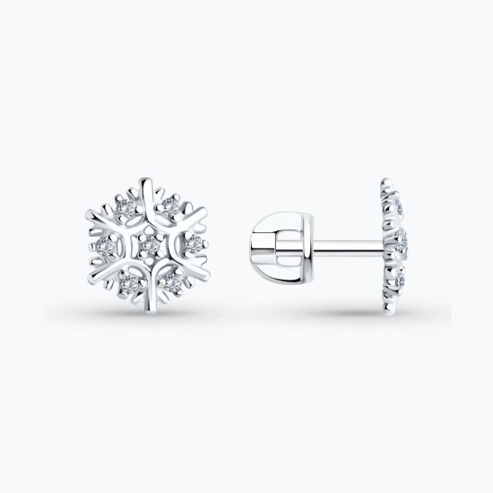 Серьги из серебра с фианитами