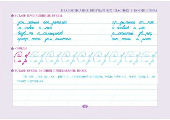 Проверка орфографии и чистописания. 4 класс