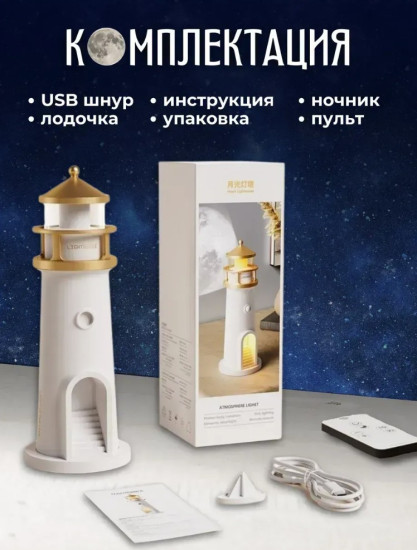 Ночник подарочный проектор Луна