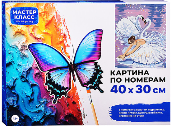Картина по номерам «Балерина и лебеди»