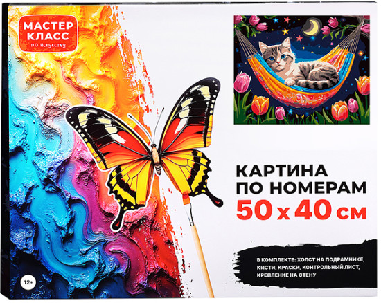 Картина по номерам «Кот в гамаке»