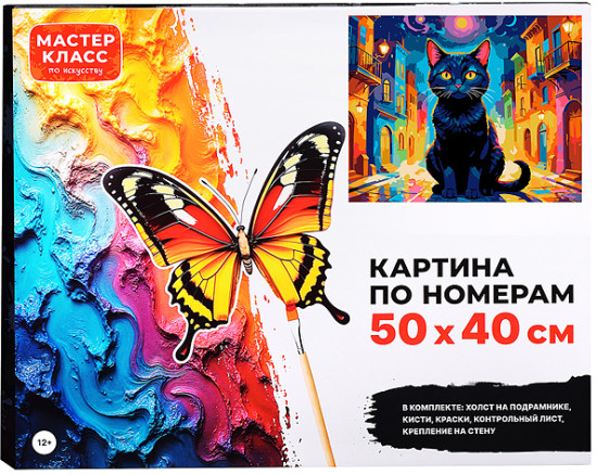 Картина по номерам «Чёрный кот»