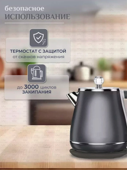 Чайник электрический из нержавеющей стали 1,8 л, 2200вт, TT-X1000C черный