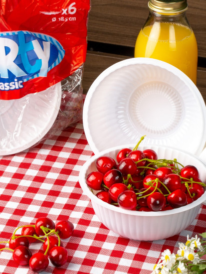 Тарелка пластиковая белая для супа/салата Party