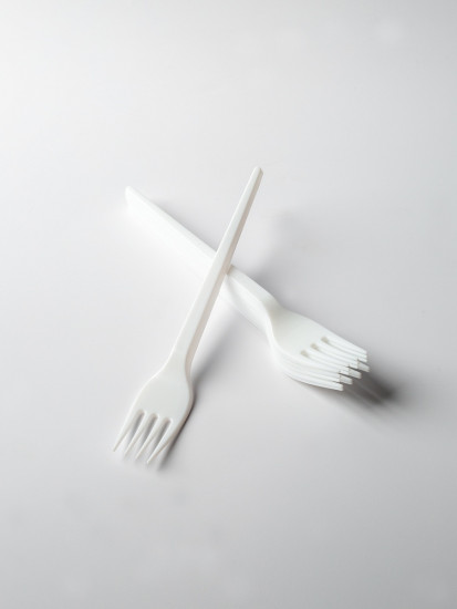 Вилка пластиковая белая Party