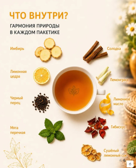 Чай органический «Имбирь и Лимон»